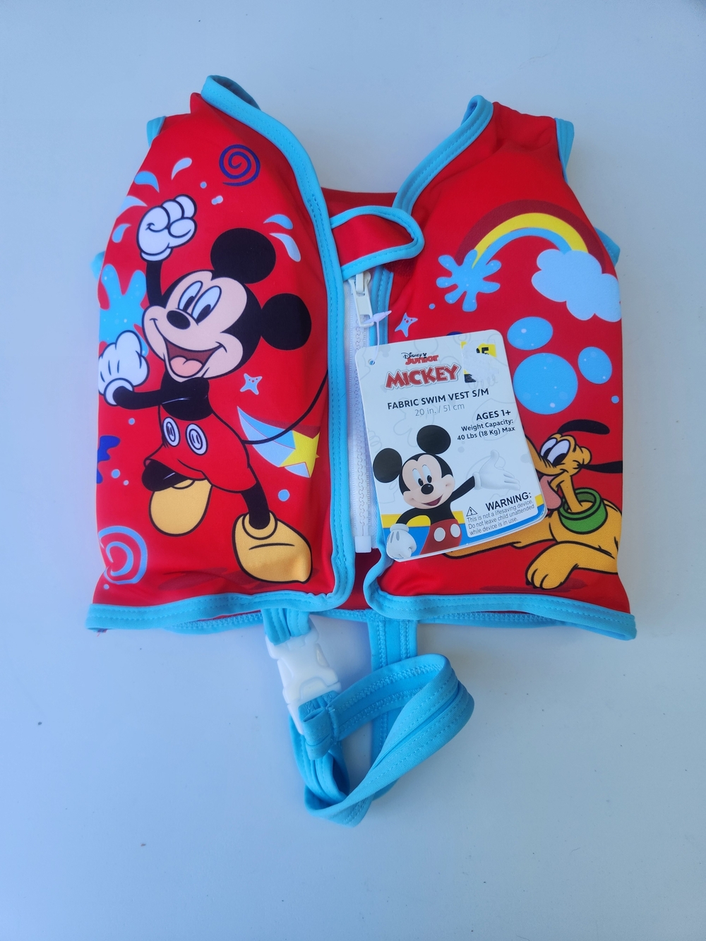 Disney Kids' Mickey Mouse Red Swim Vest with Blue Trim - Picture 2 of 4